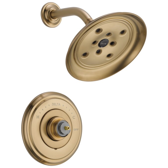 Delta Cassidy Champagne Bronze Single Function Round Shower Faucet Valve Included