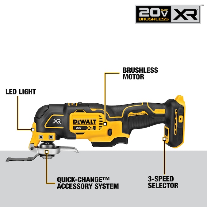 DEWALT XR 20-volt Max Cordless Brushless 3-speed 8-Piece Oscillating Multi-Tool Kit with Soft Case (1-Battery Included) - Image 2