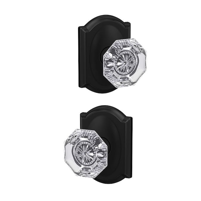 Schlage Custom Alexandria- Camelot Matte Black Interior Bed/Bath Hall/Closet Combined Door Knob