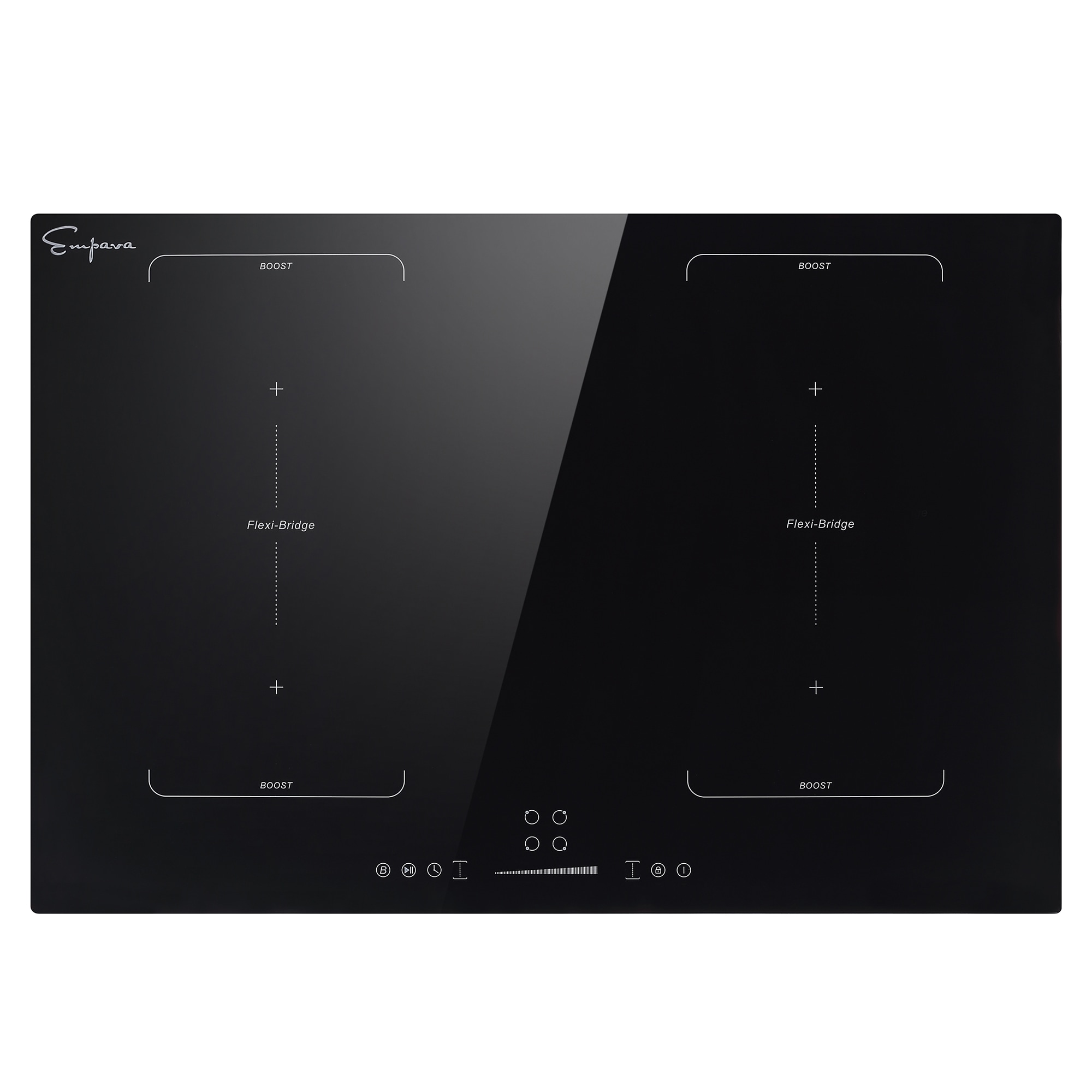 30-in 4 burners Black Induction Cooktop with Bridge Element