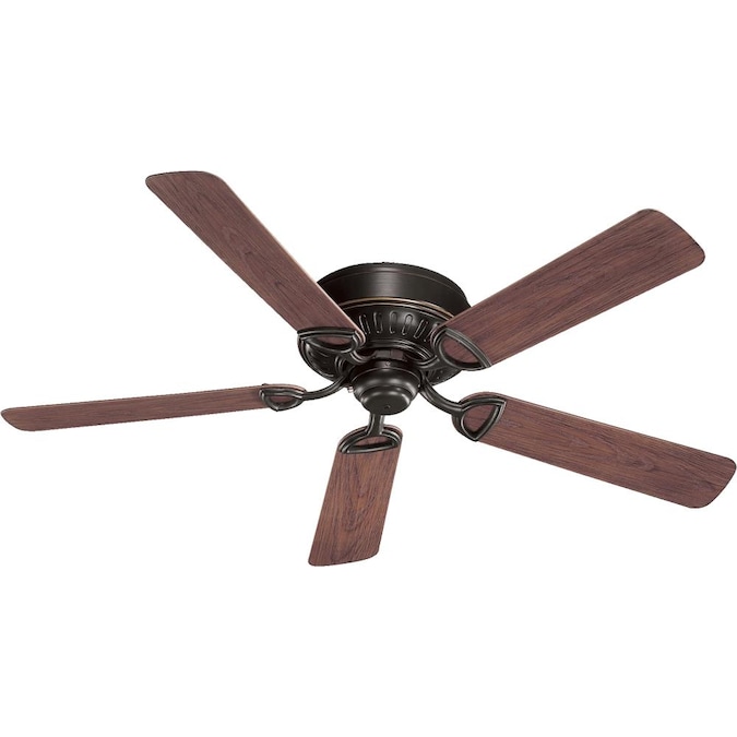 Quorum International Medallion Patio 52-in Old World with Walnut Blades Indoor/Outdoor Flush Mount Ceiling Fan (5-Blade)