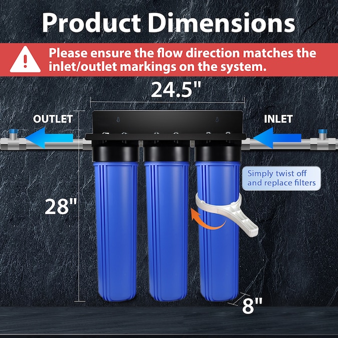 iSpring Triple-stage 15-GPM Carbon Block Well Water Whole House Water Filtration System - Image 4