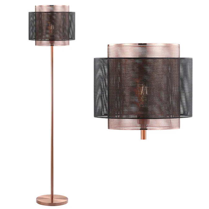 JONATHAN  Y Tribeca Metal Transitional 60.5-in Copper Torchiere Floor Lamp