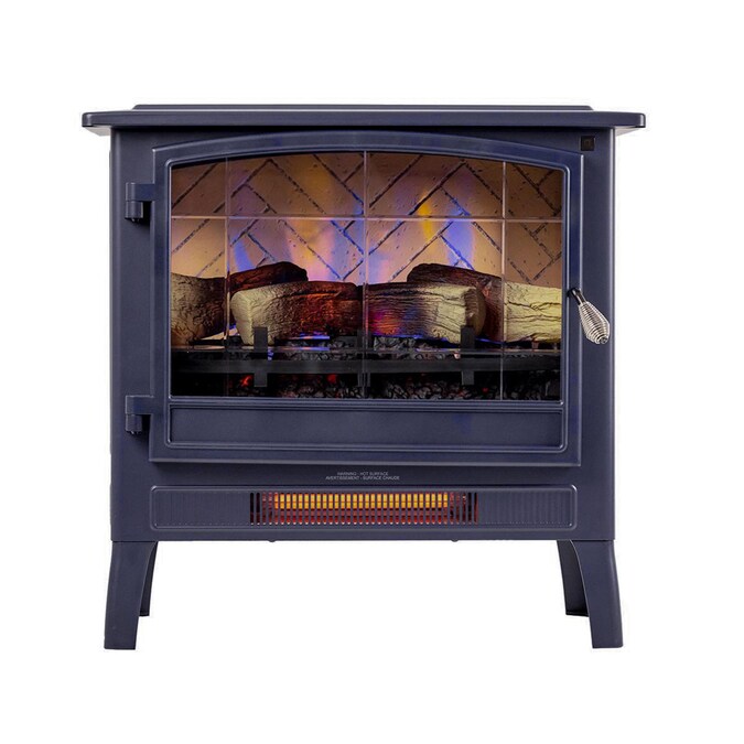 Country Living 24-in W Navy Blue Infrared Quartz Flat Wall Electric Fireplace with Remote Control Included