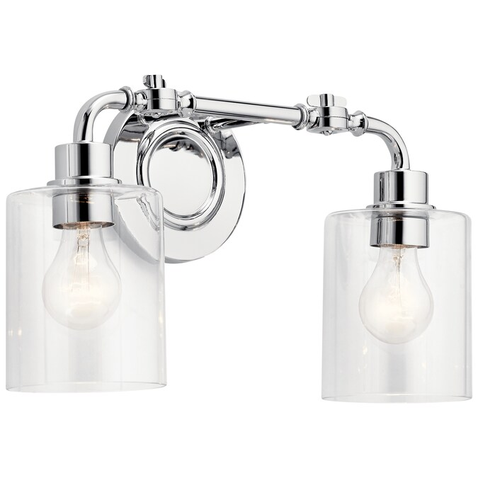 Kichler Gunnison 17-in 2-Light Chrome Farmhouse Vanity Light