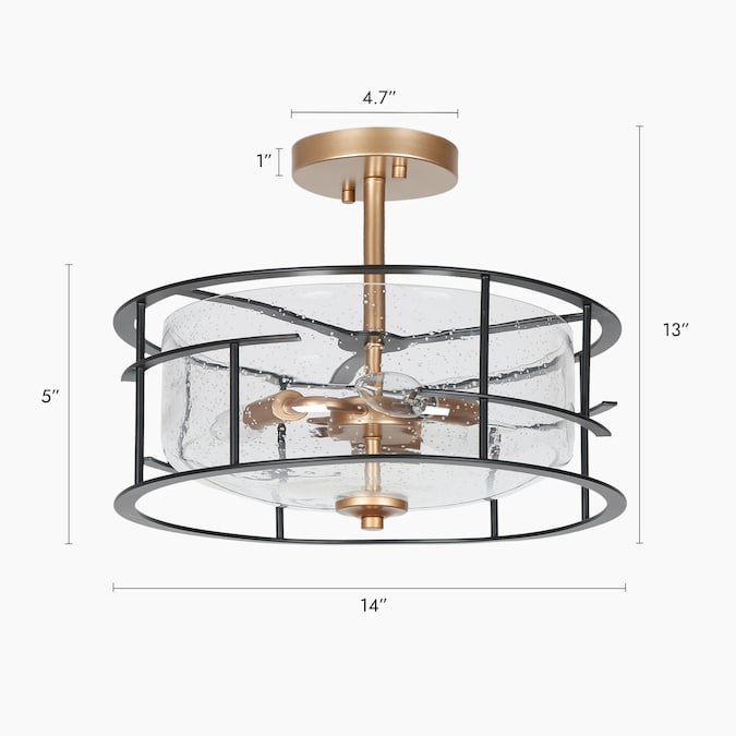ZEVNI Cleon 3-Light Satin Gold LED Semi mount light - Image 6