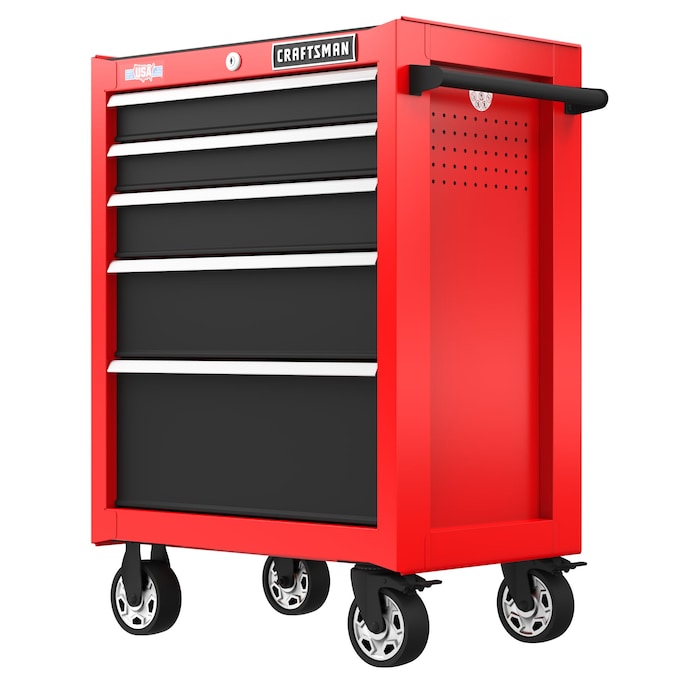 CRAFTSMAN 2000 Series 26-in W x 36.5-in H 5-Drawer Steel Rolling Tool Cabinet (Red)