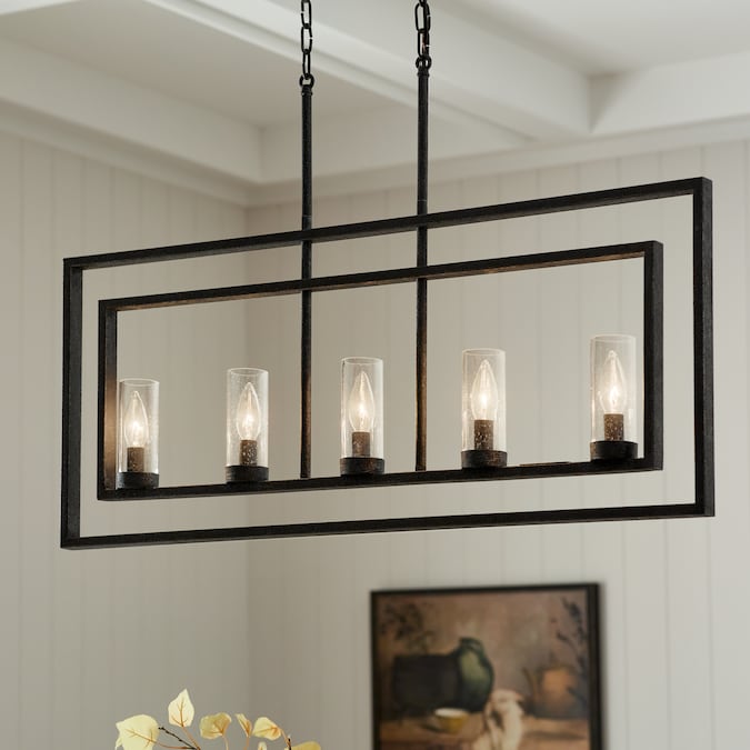 Kichler Vervain 5-Light Distressed Black Vintage Led; Dry rated Chandelier