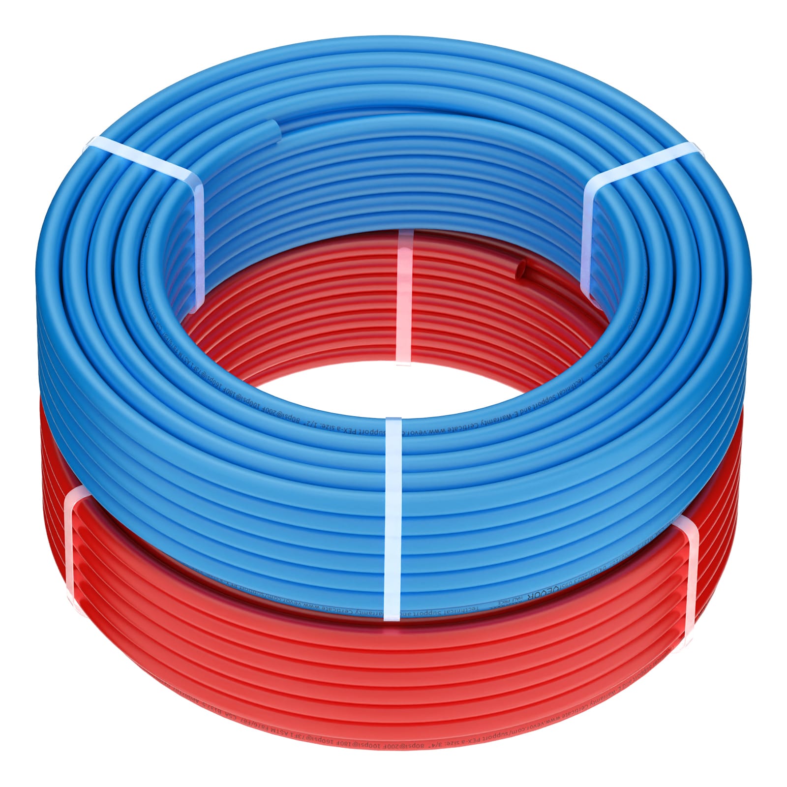 Pex Pipe 1/2 Inch, 2 X 100-ft Length Pex-a Flexible Pipe Tubing For Potable Water, Pex Water Lines For Hot/cold Water and Easily Restore, Plumbing Applications with Free Cutter, Blue and Red