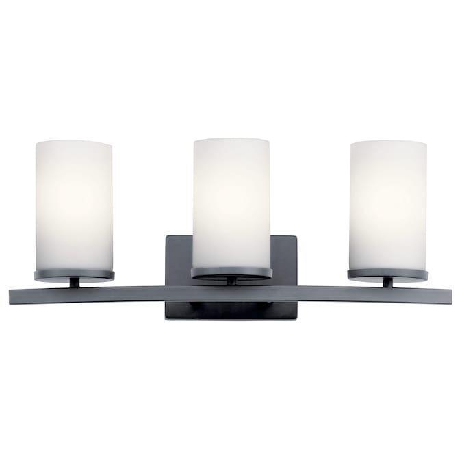 Kichler Crosby 23-in 3-Light Black Modern/Contemporary Vanity Light