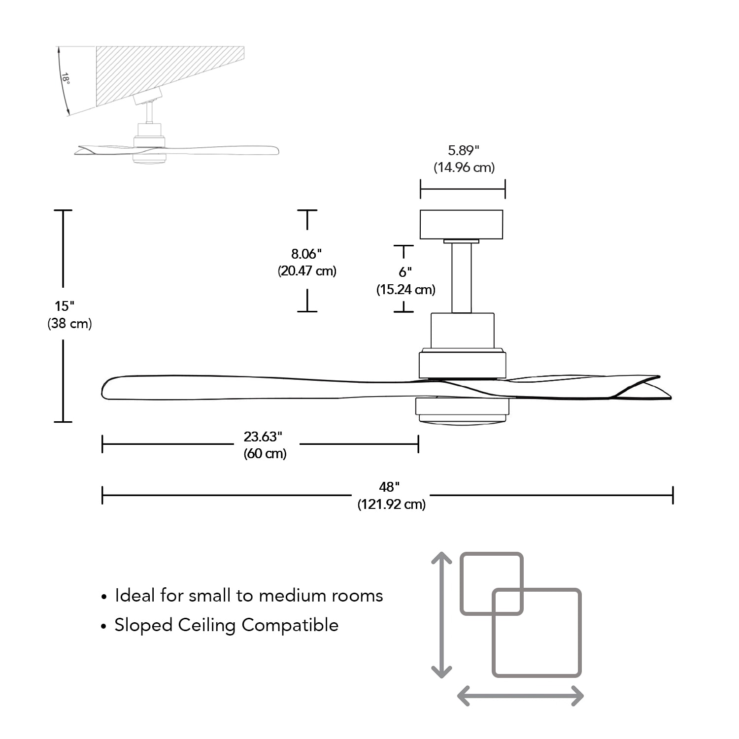 48-in Color-Changing Integrated LED Smart Black with Matte Blades - Remote Included ( 3 -Blade ) - Image 9