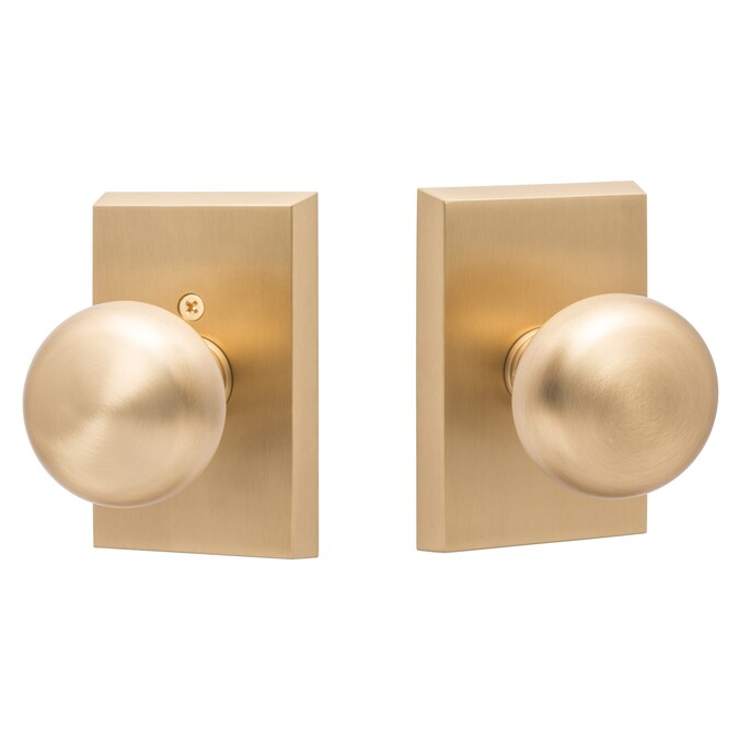 Sure-Loc Hardware Ridgecrest Mountain Oakley Satin Brass Interior Bed/Bath Hall/Closet No Deadbolt Passage Door Knob - Image 2