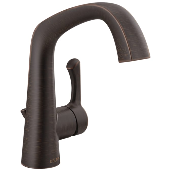 Delta Larkin Venetian Bronze Single Hole 1-Handle WaterSense Bathroom Sink Faucet with Drain and Deck Plate