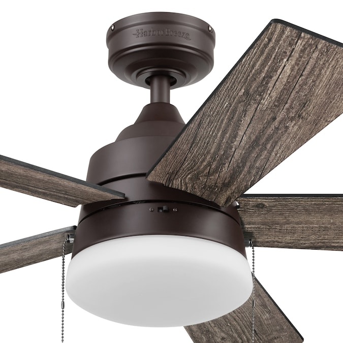 Harbor Breeze Kennerly 44-in Bronze with Gray Wash/Cocoa Blades LED Indoor/Outdoor Ceiling Fan with Light (5-Blade) - Image 13