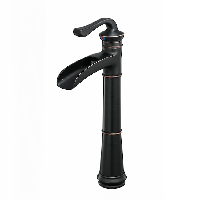 WELLFOR Oil Rubbed Bronze Single Hole 1-Handle Waterfall Bathroom Sink Faucet