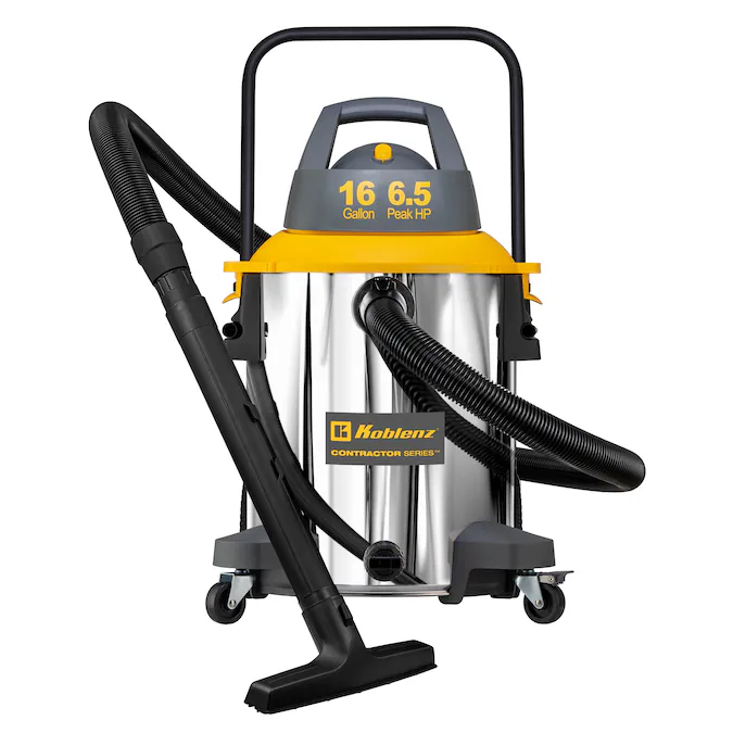 Koblenz Contractor Series 16 Gallon Wet Dry Vacuum With Stainless Steel Tank