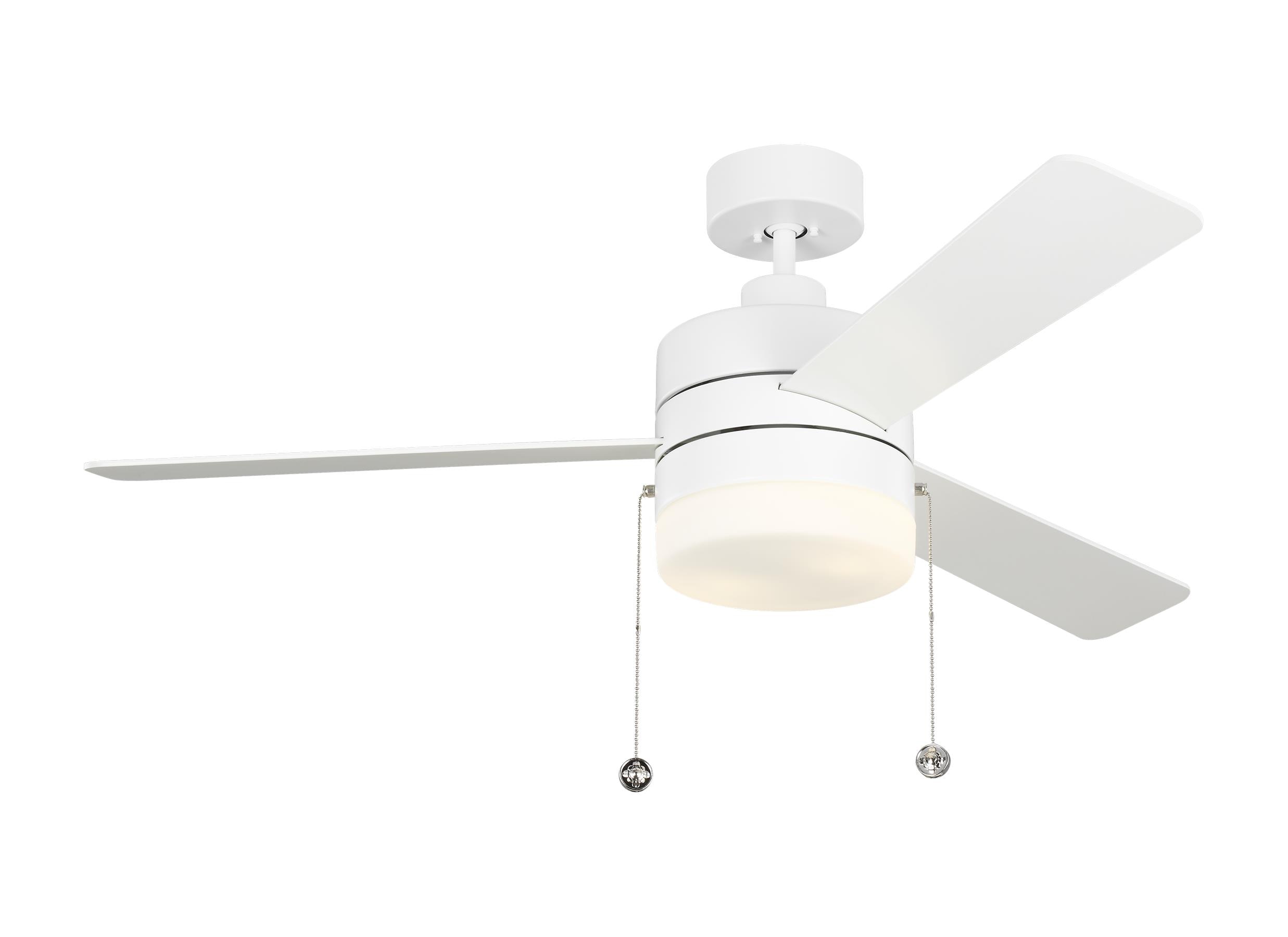 Syrus 52-in Matte White with Matte White Blades Ceiling Fan With Light ( 3 -Blade )