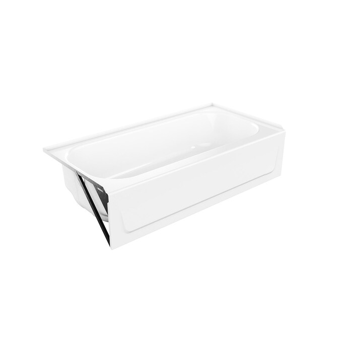 Mansfield Pro-Fit Cast 30-in x 60-in White Porcelain Enameled Steel Alcove Soaking Bathtub (Right Drain)