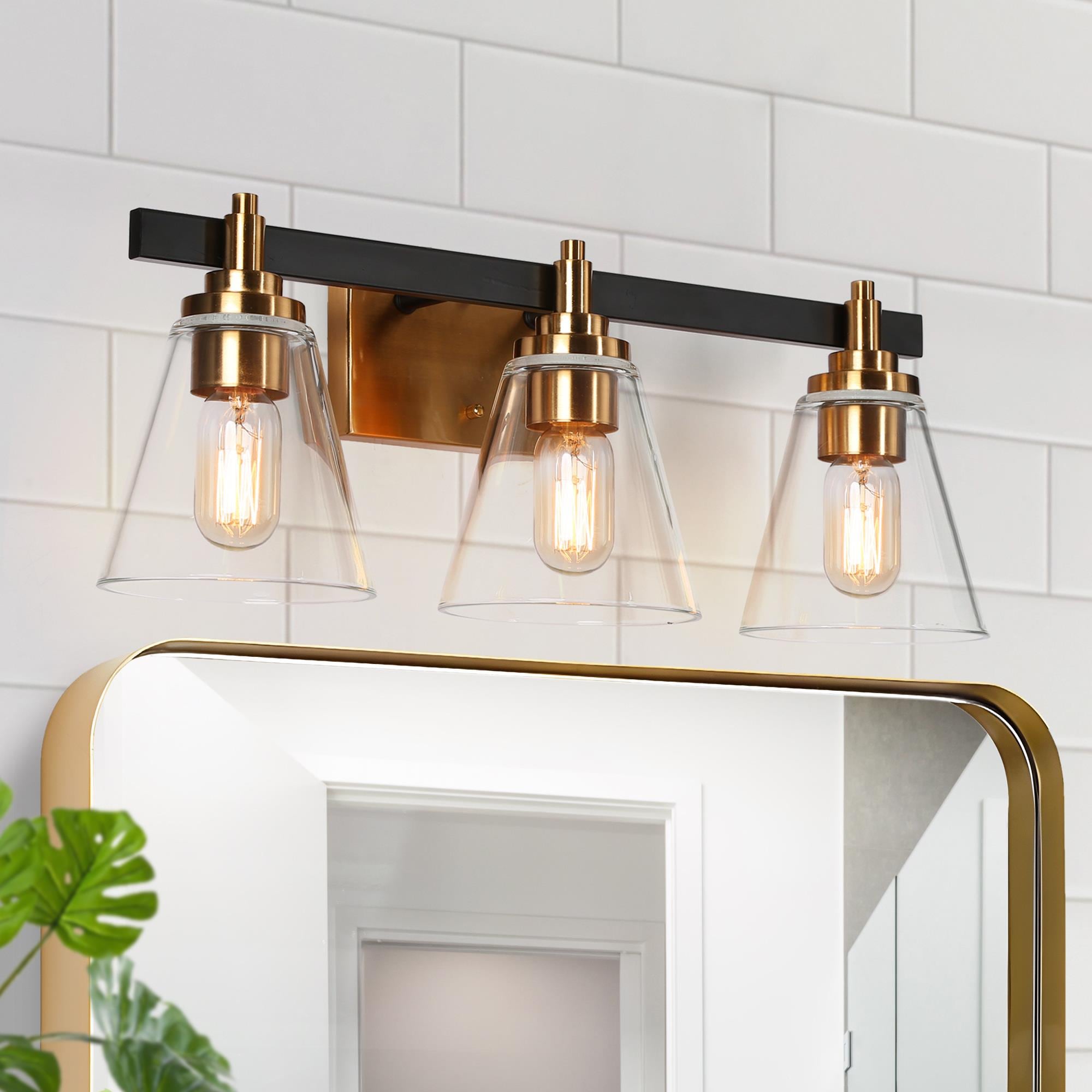 Sedia Modern Farmhouse 22-in 3 -Light Polished Brass Modern/contemporary Vanity light bar