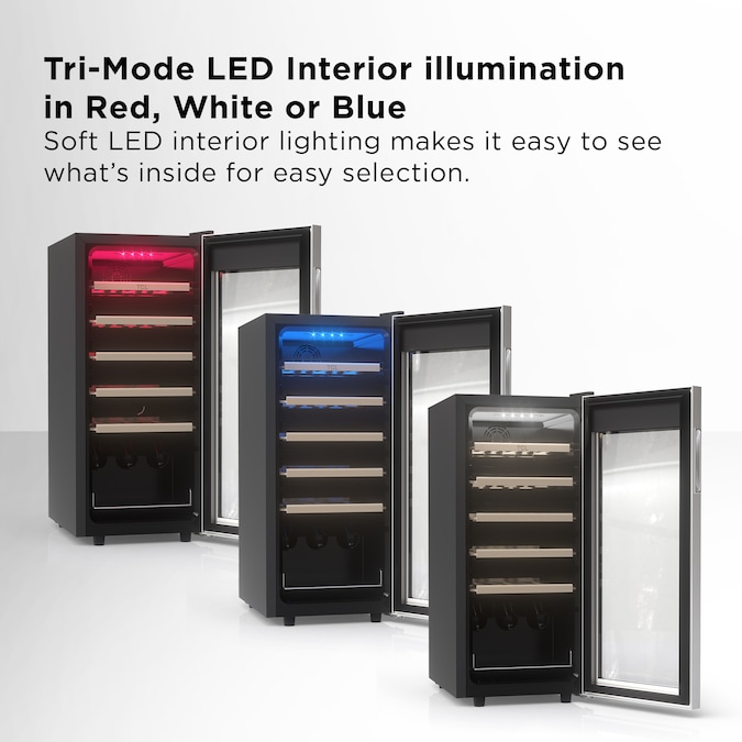 TCL 13.6-in W 18 -Bottles Stainless Steel Freestanding Indoor Wine Cooler - Image 3
