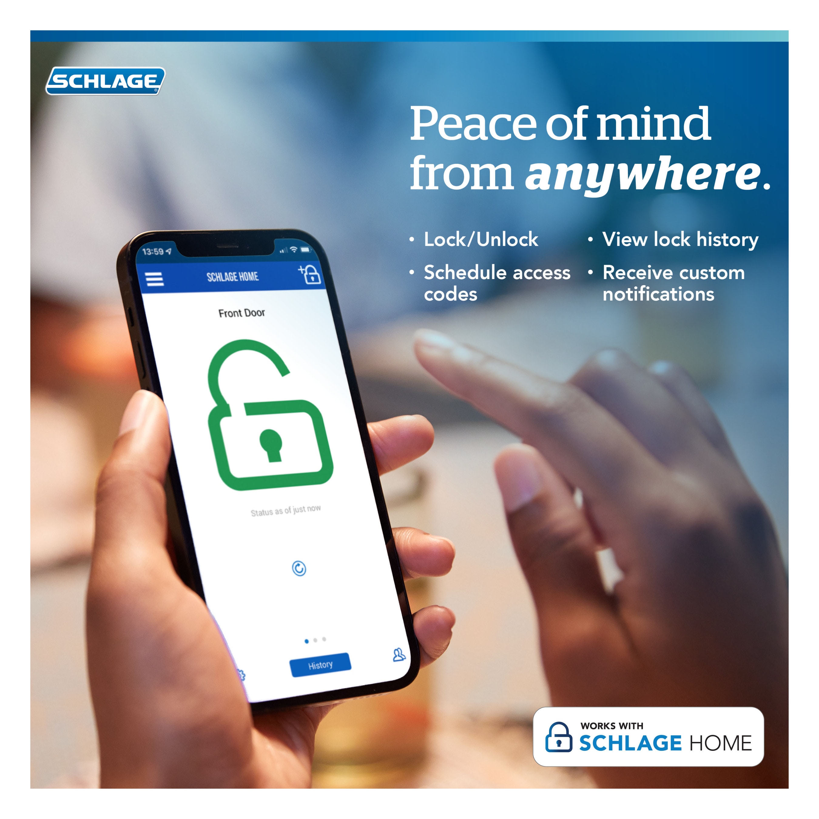 Encode Century Satin Brass Smart Lock Electronic Deadbolt with Wifi Bluetooth and Touchscreen Keypad - Image 11