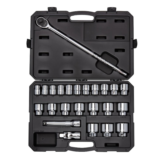 TEKTON 3/4-in Drive Standard (SAE) Shallow Socket Set (25-Pieces)