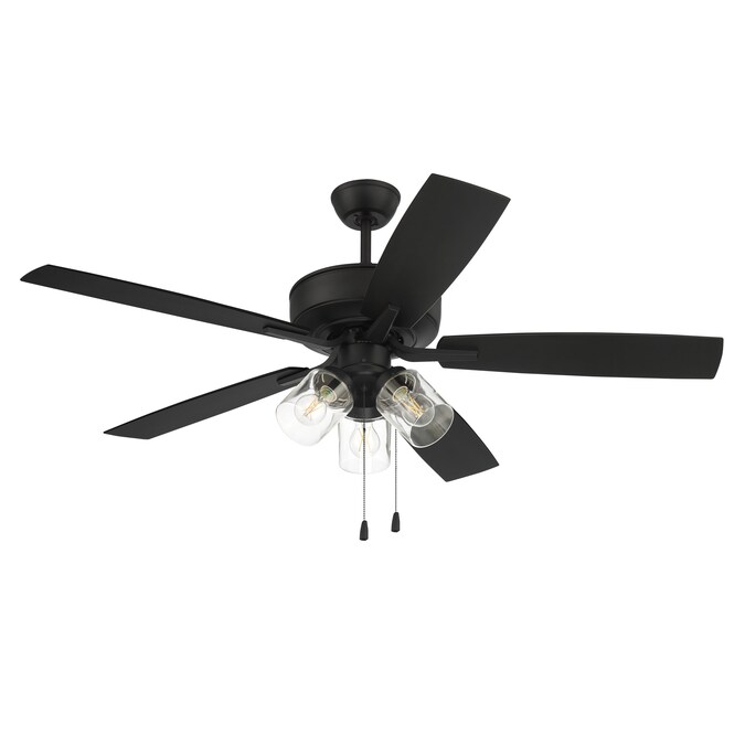 Craftmade Outdoor P104 Pro Plus Series 52-in Flat Black LED Indoor/Outdoor Downrod or Flush Mount Ceiling Fan with Light (5-Blade) - Image 9