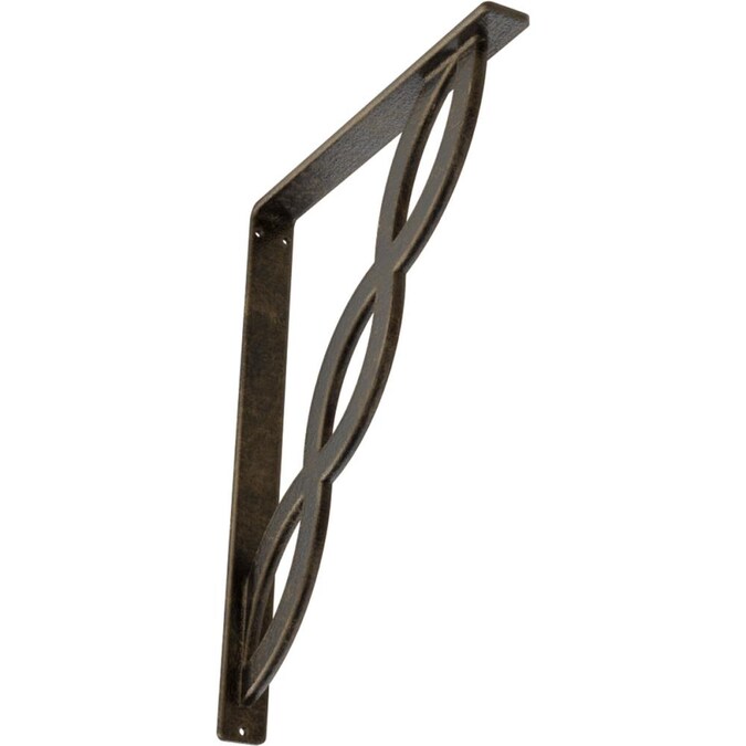 Ekena Millwork Loera 12-in x 1.5-in x 15-in Antique Gold Wrought Iron Countertop Support Bracket