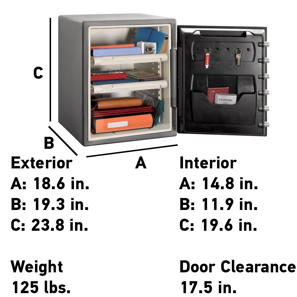 2-cu ft Fireproof Home safe with Combination Lock - Image 5