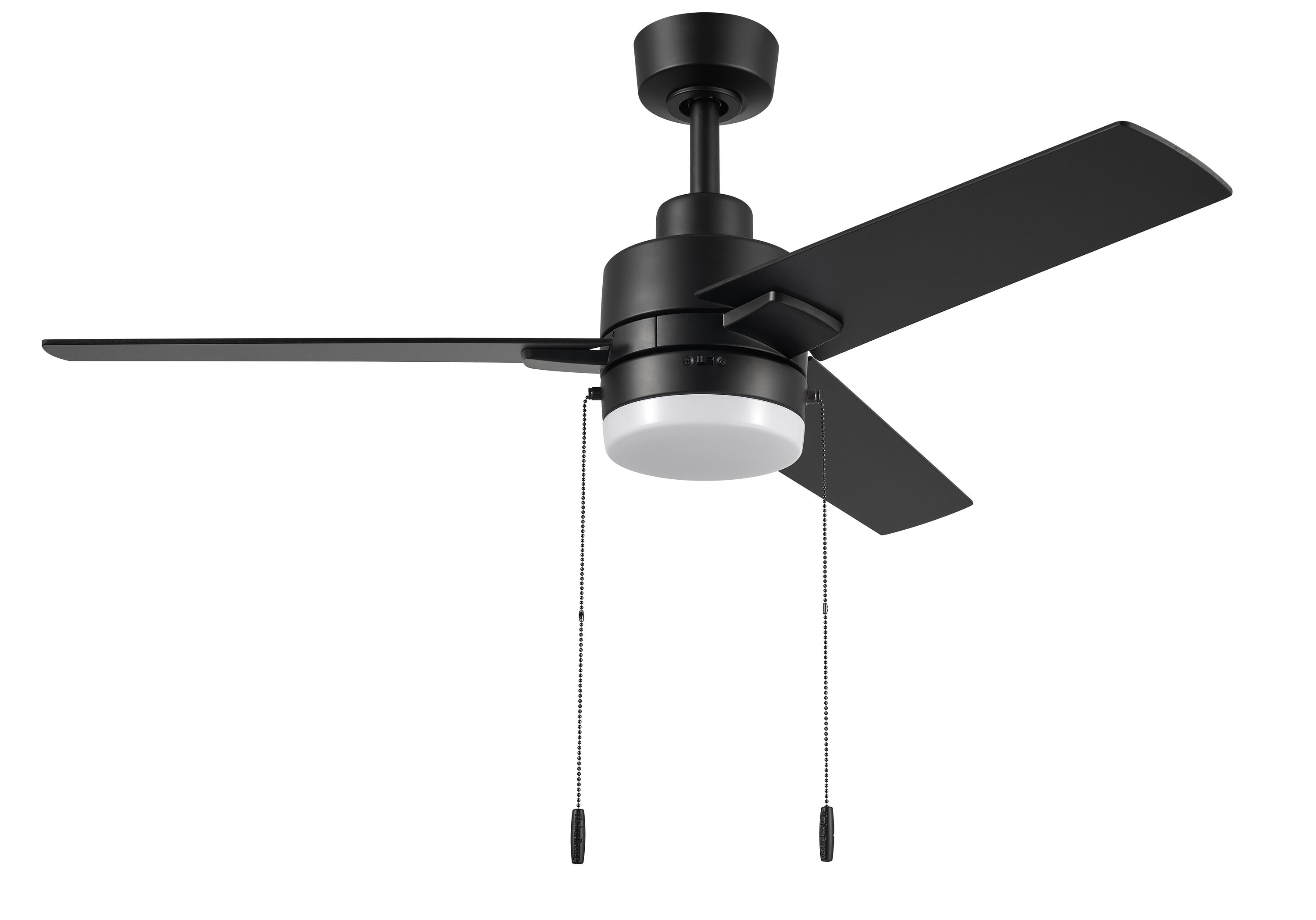 Brinson 44-in Integrated LED Black with Black/Dark Gray Walnut Blades Ceiling Fan With Light ( 3 -Blade ) - Image 2