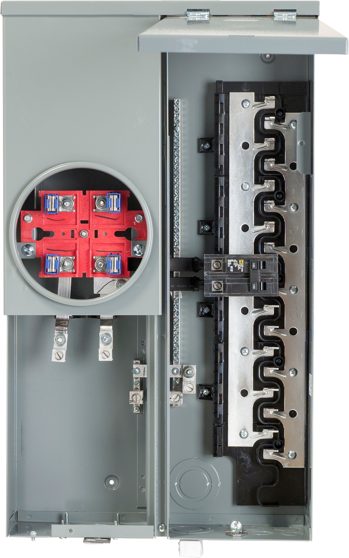 100 -Amp 16 -Spaces 24 -Circuit Outdoor Main breaker meter combo Load Center