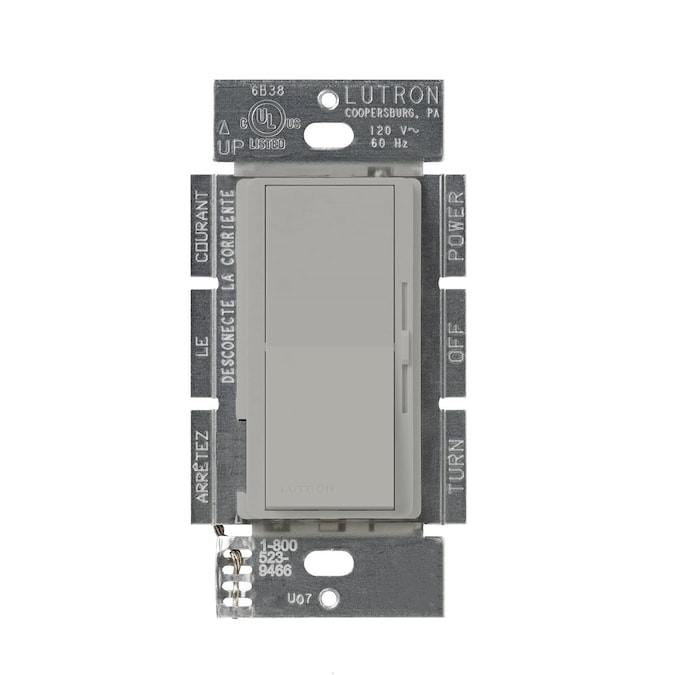 Lutron Diva ELV Single-pole/3-way Rocker Light Dimmer Switch, Gray