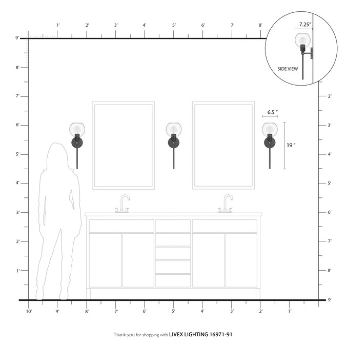 Livex Lighting Downtown 6.5-in W 1-Light Brushed Nickel Industrial Incandescent Wall Sconce - Image 11