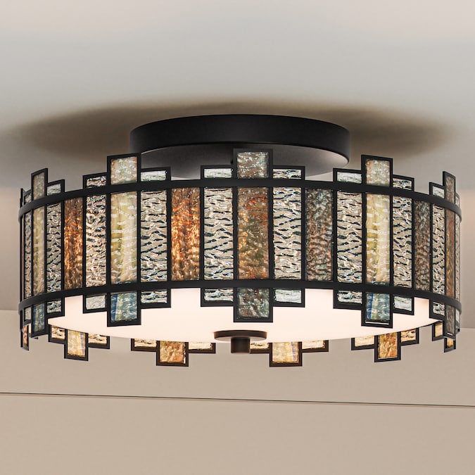 Quoizel Sentry 3-Light 14-in Matte Black Semi mount light