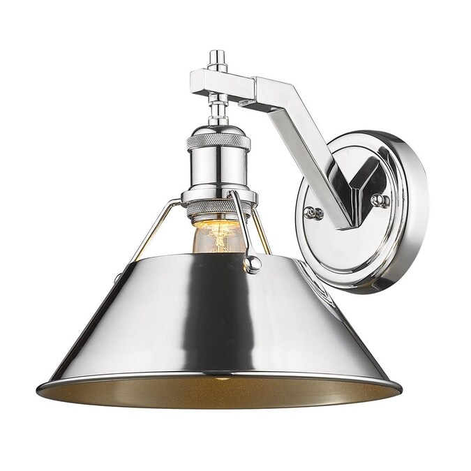 Golden Lighting Orwell 10-in W 1-Light Polished Chrome Industrial Wall Sconce