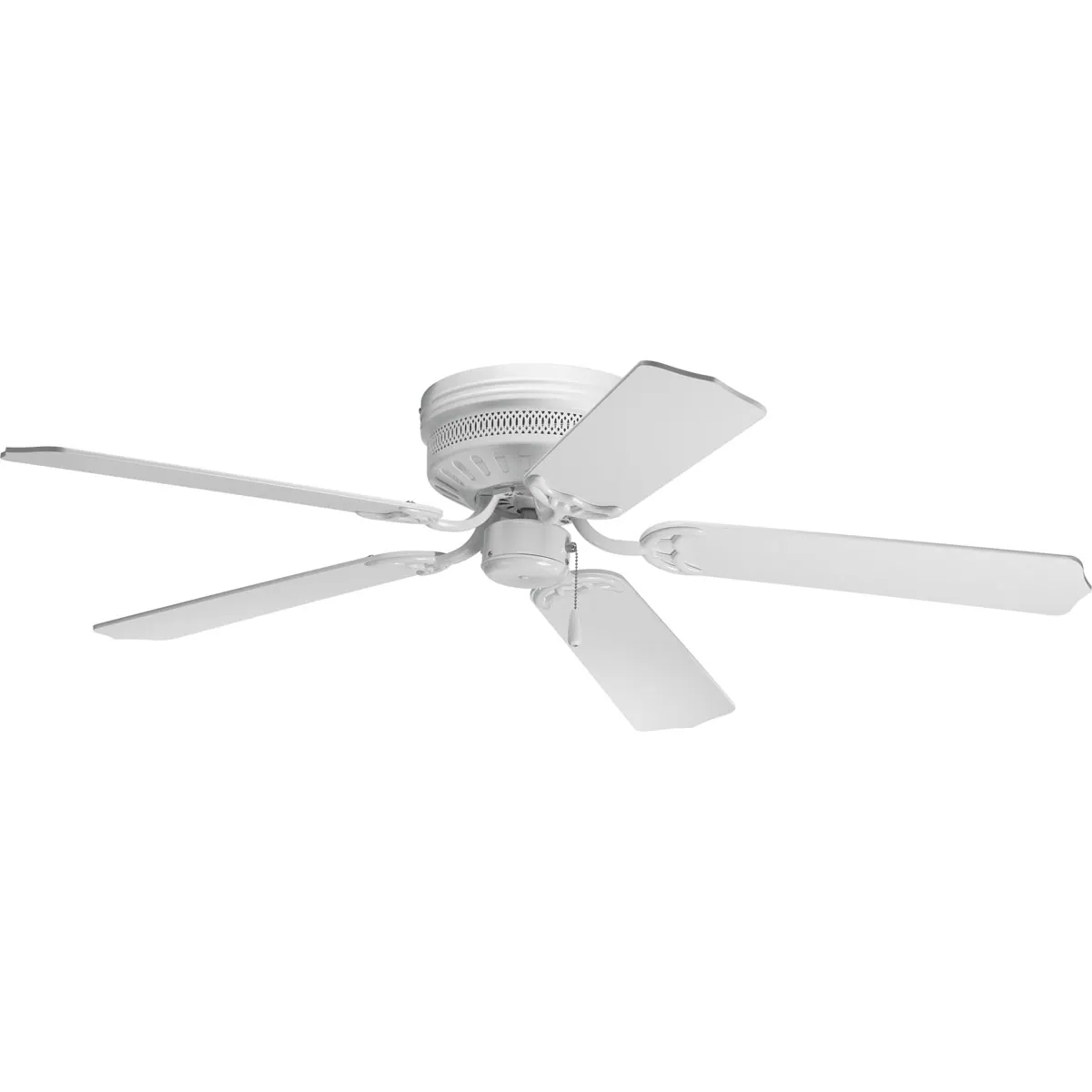 AirPro Hugger 52-in Flush Mount White with White Blades Ceiling Fan Light Kit Compatible ( 5 -Blade )