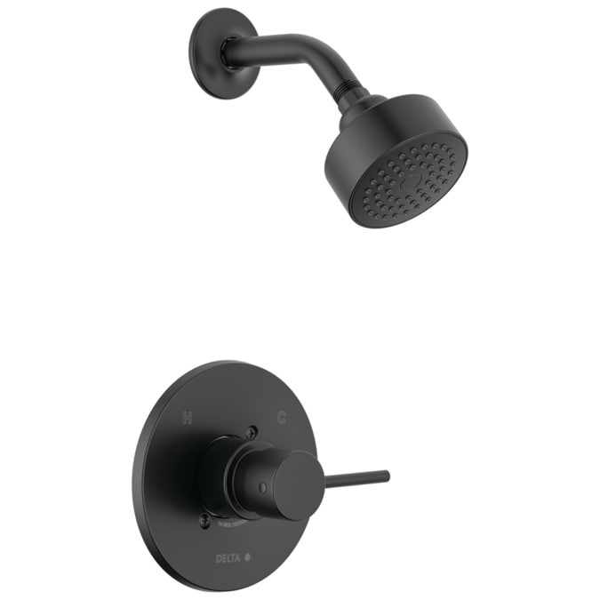 Delta Modern Matte Black 1-handle Single Function Round Shower Faucet