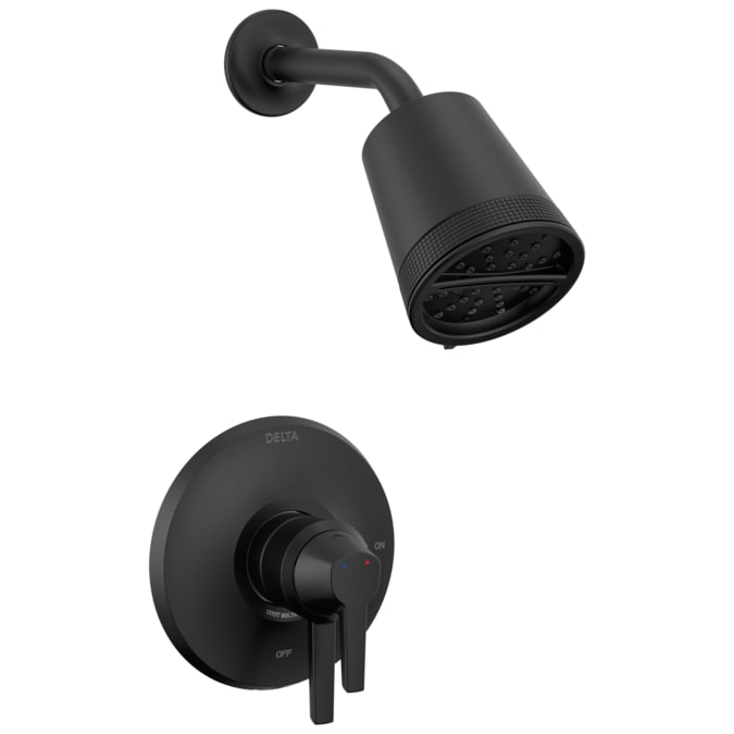 Delta Galeon Matte Black 2-handle Multi-function Round Shower Faucet