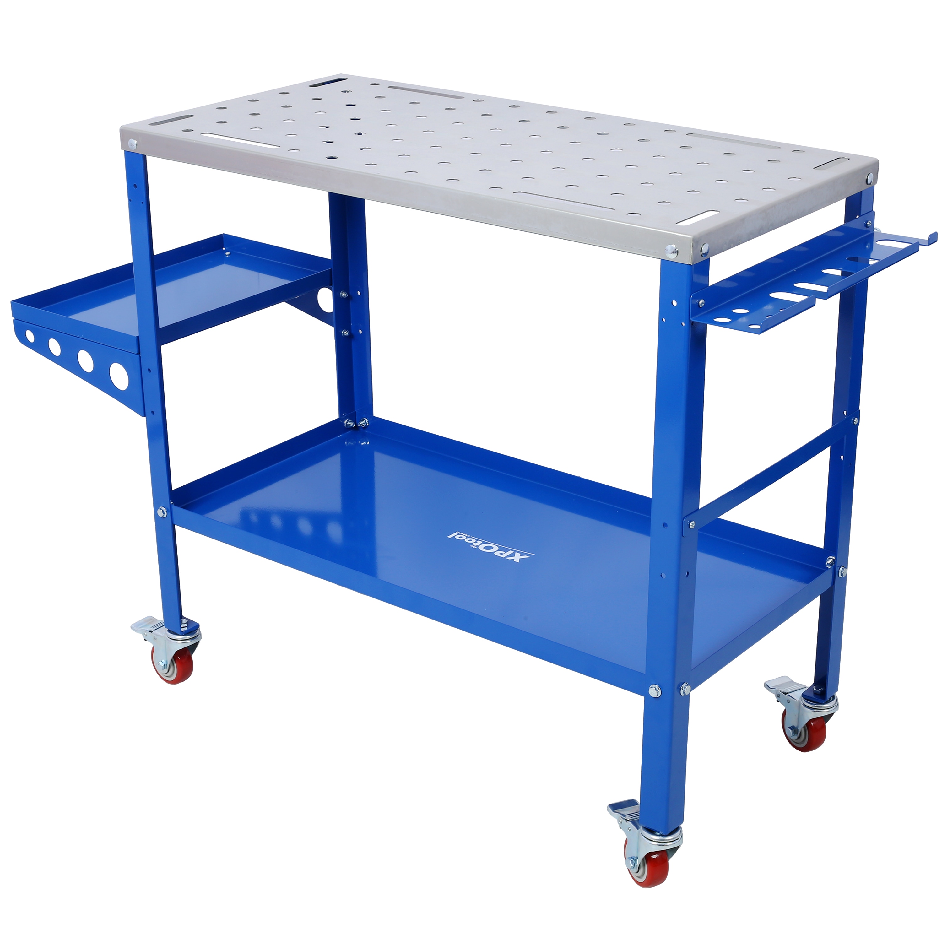 36-in L x 35-in H Rolling Blue Steel Work Bench
