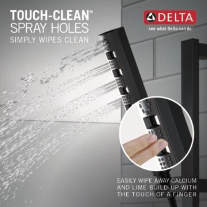 Delta Universal Showering Components Matte Black 3.5-in Rectangle Handheld Shower Head 1.75-GPM (6.6-LPM) - Image 5