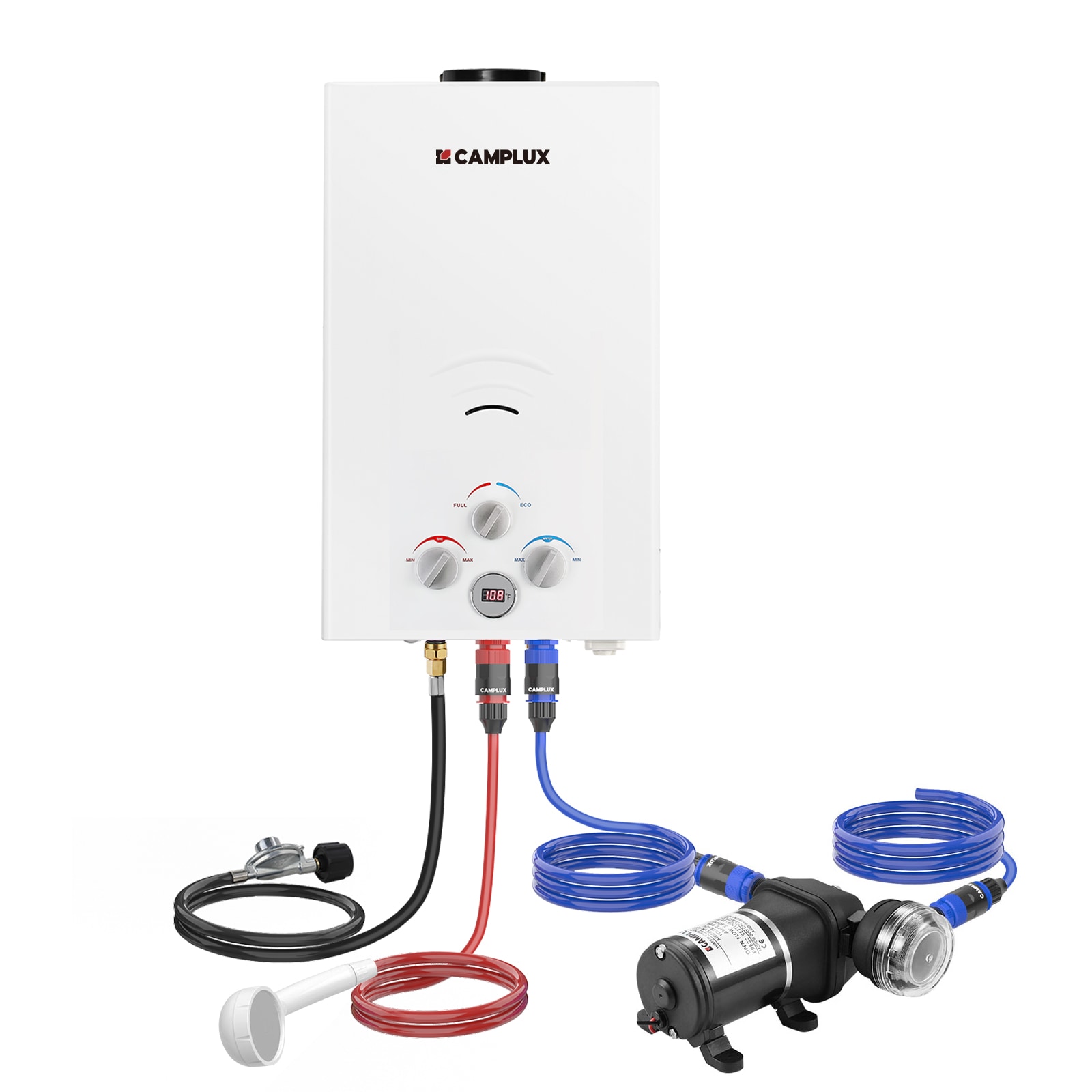 2.64-GPM 68000-BTU Outdoor Liquid Propane Tankless Water Heater with Water Pump