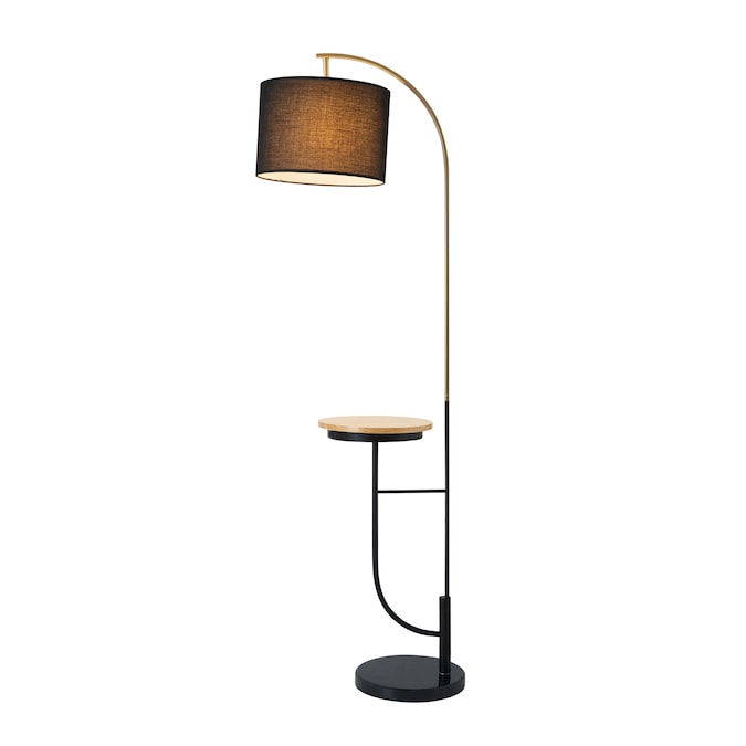Teamson Home Danna 65-in Black/Gold/Wood Arc Floor Lamp