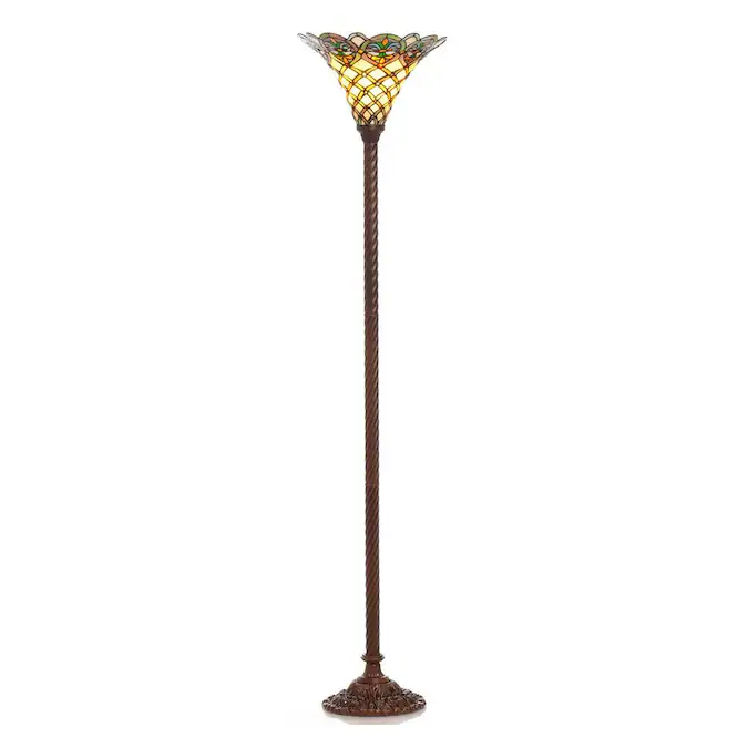 Home Accessories Inc Arielle 72-in Light Orange, Green, Amber Torchiere Floor Lamp
