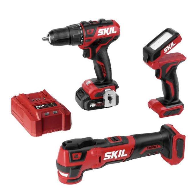 SKIL PWR CORE 12-volt 3-Tool Brushless Power Tool Combo Kit (1-Battery Included and Charger Included)