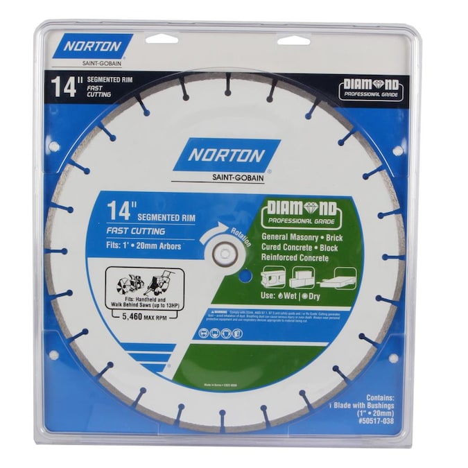 Norton 14-in Wet/Dry Segmented Rim Diamond Saw Blade