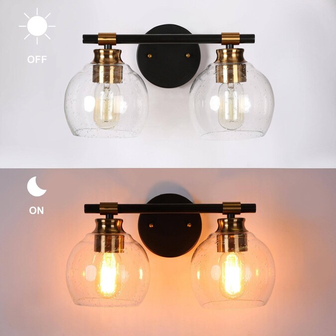 ZEVNI Alvis 14-in 2-Light Satin Black LED Modern/Contemporary Vanity Light - Image 6