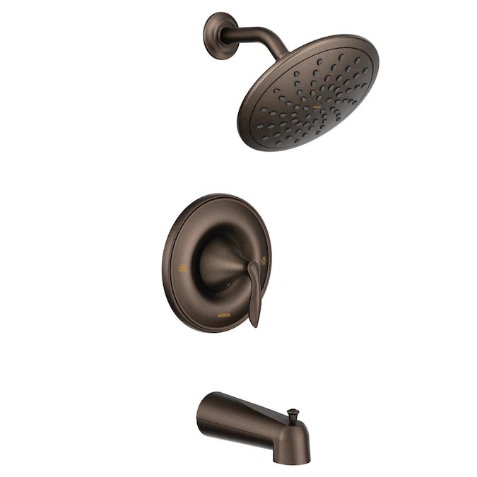 Moen Eva Oil Rubbed Bronze 1-handle Single Function Round Bathtub and Shower Faucet (Valve Not Included)