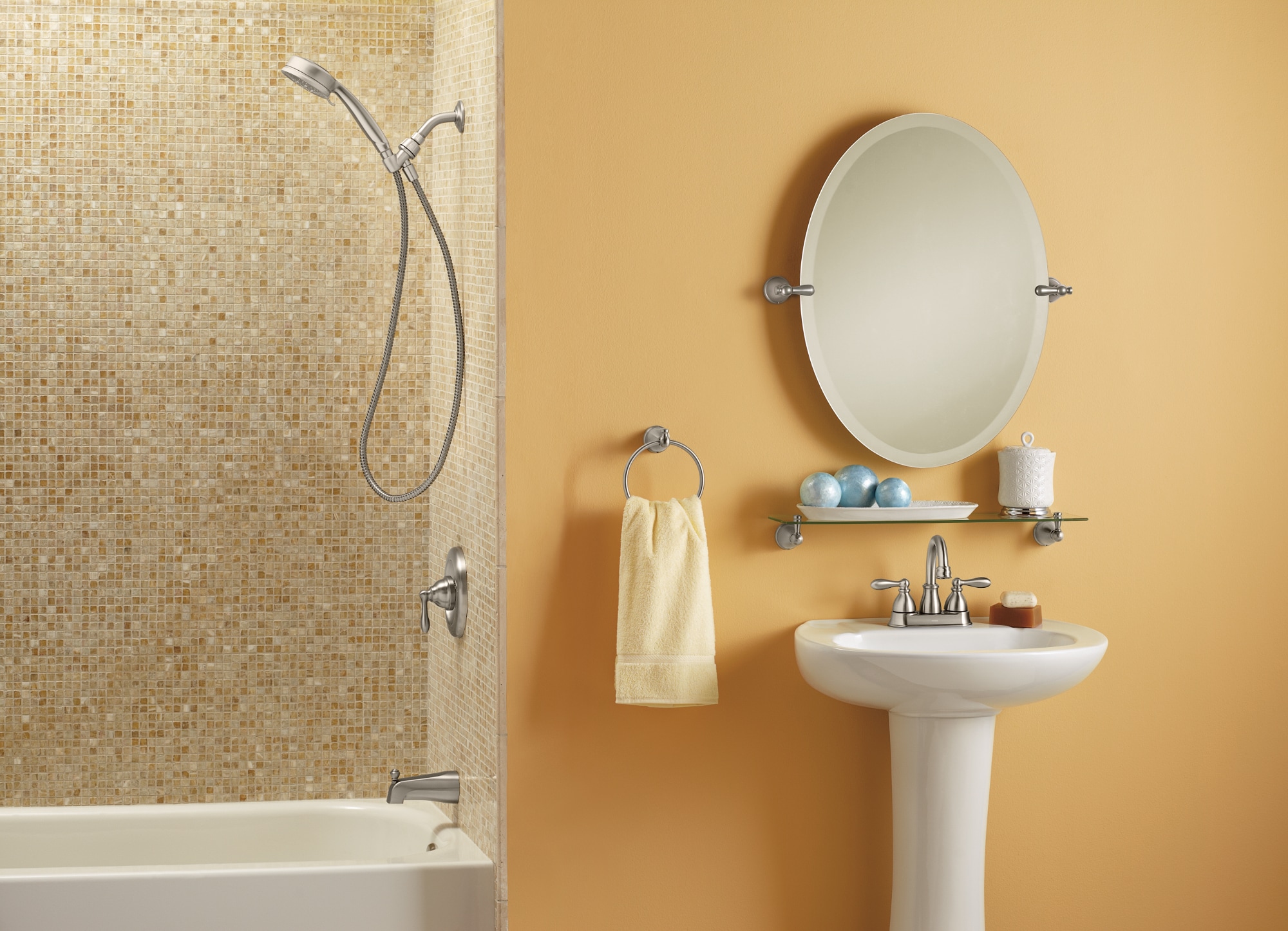 Caldwell 5.0 -Spray Spot resist brushed nickel 4-in Round Handheld High Pressure Shower Head 2.5 GPM - Image 6