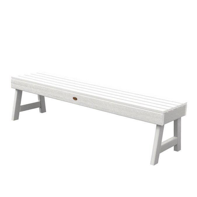 highwood The Weatherly 56.63-in W x 16.69-in H White Plastic Dining Bench