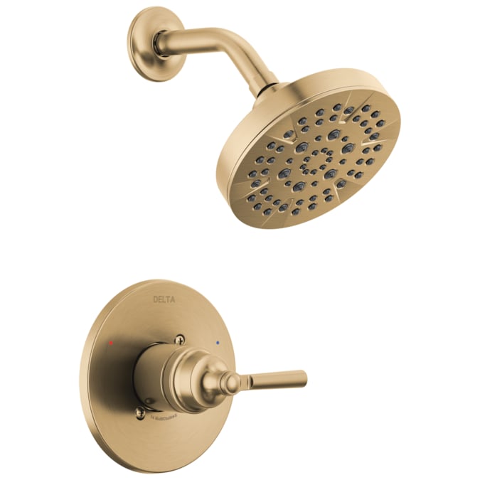 Delta Saylor Champagne Bronze 1-handle Multi-function Round Shower Faucet